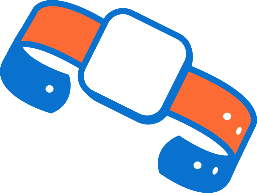 Cartoon of a wireless nurse call pendant