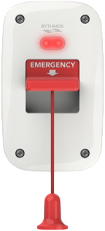 Rythmos nurse call emergency pull cord with red cord and red LEDs